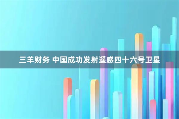 三羊财务 中国成功发射遥感四十六号卫星